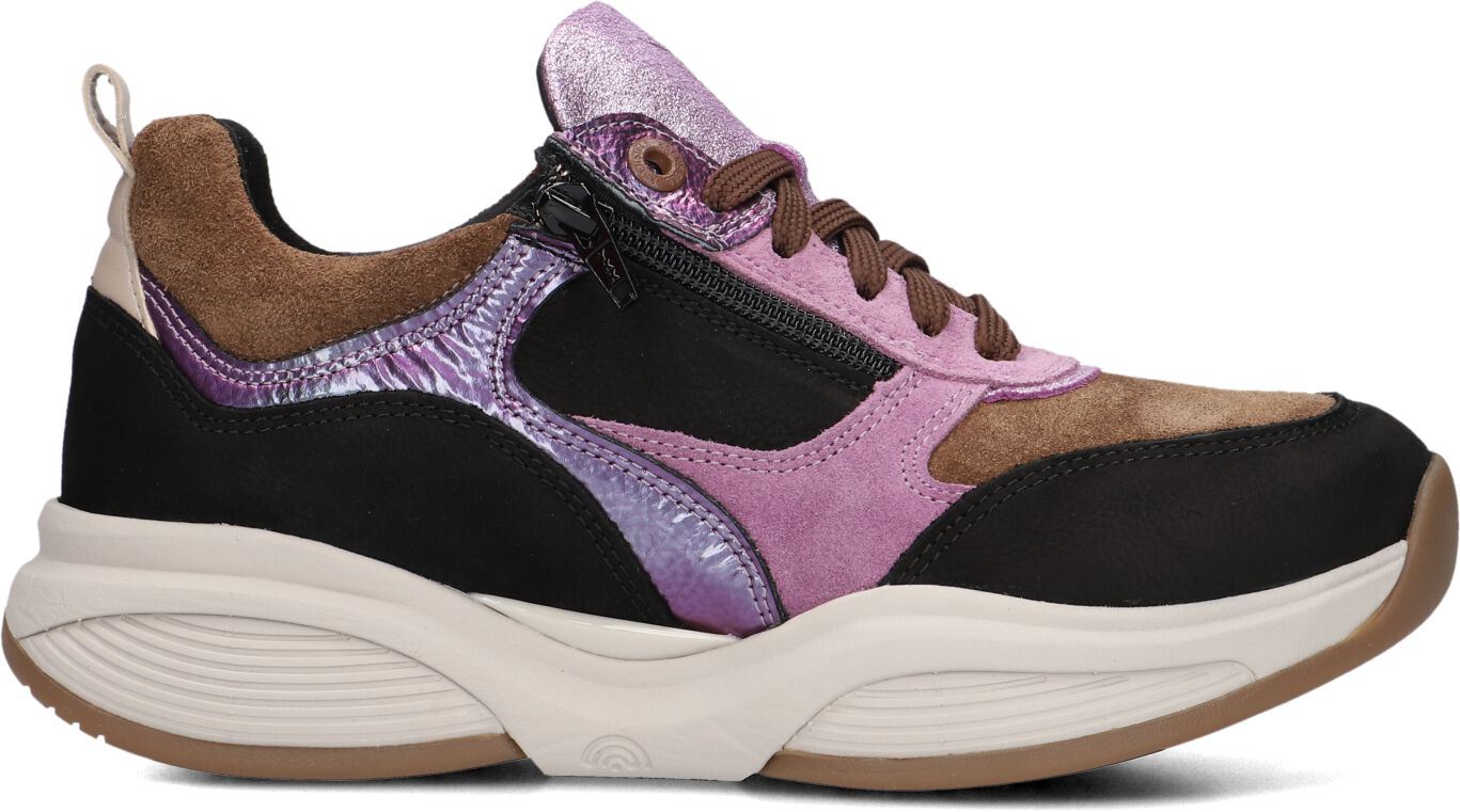 Xsensible Lage Sneakers Dames Met Combi H Sneaker Rits, Maat: 38, Materiaal: Leer, Kleur: Zwart