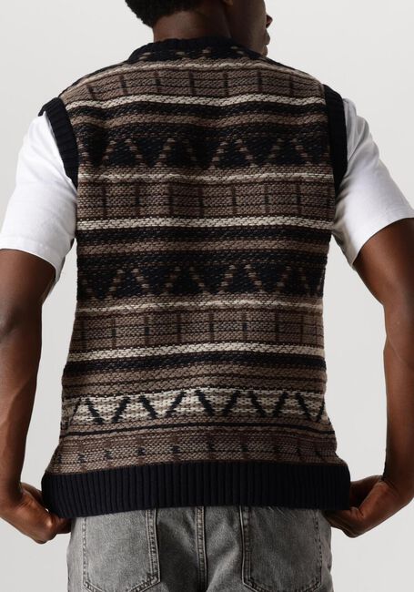 Donkerblauwe FORÉT Spencer CONE JACQUARD VEST - large