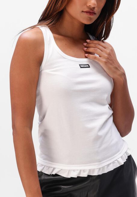 Witte ROTATE Tops & T-shirts RUFFLE HEM TANK TOP - large