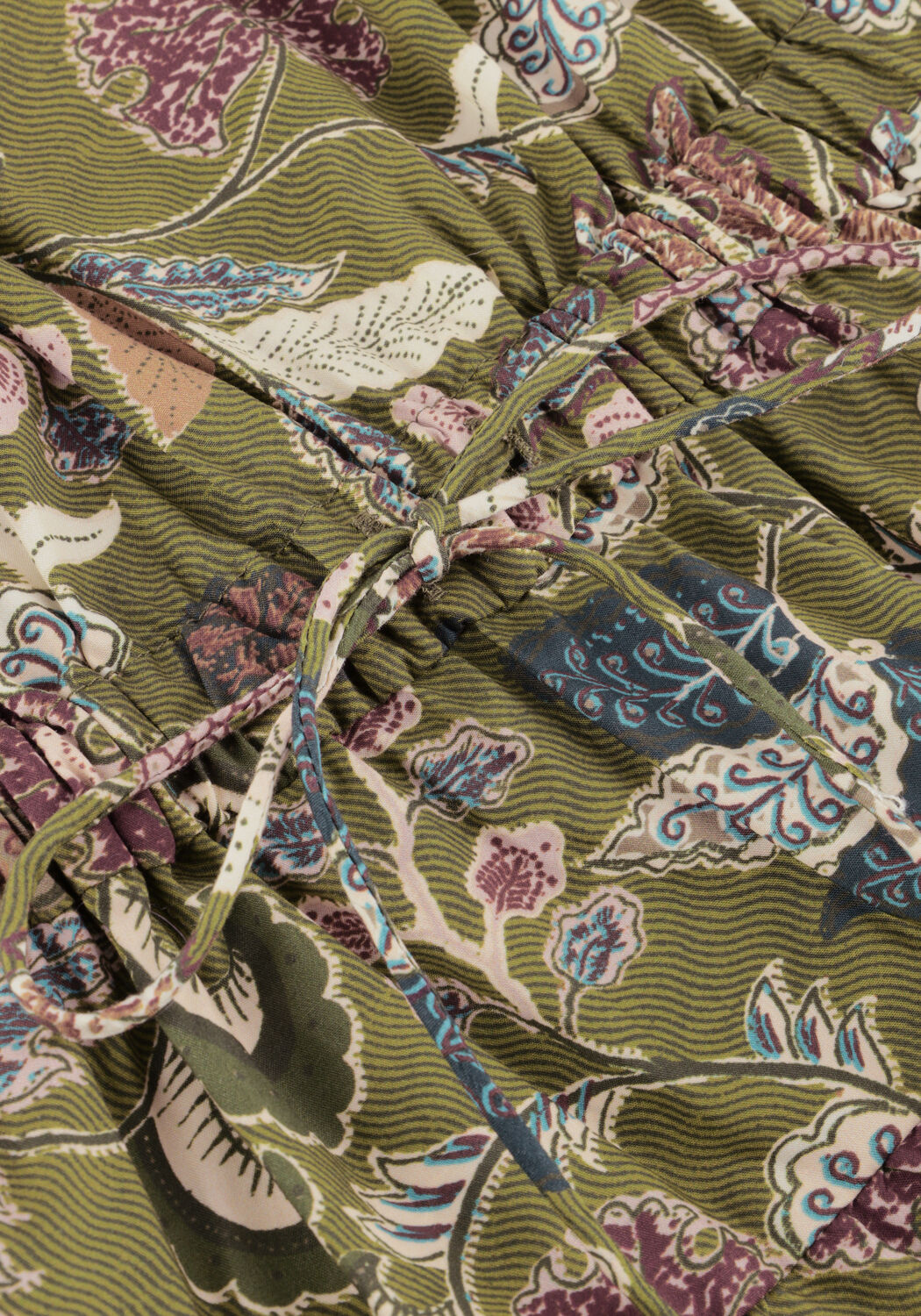 Groene ULLA JOHNSON Midi jurk ADRIANA SHORT SLEEVE MIDI DRESS - large