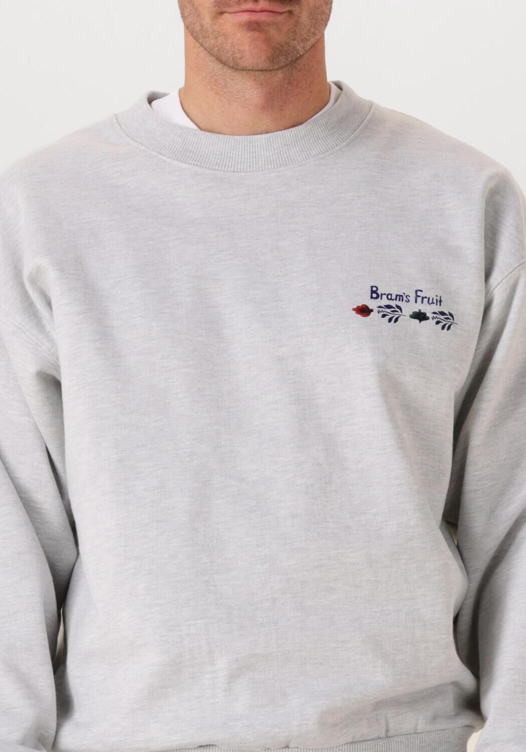 Grijze BRAM'S FRUIT Sweater FLORA CREWNECK - large