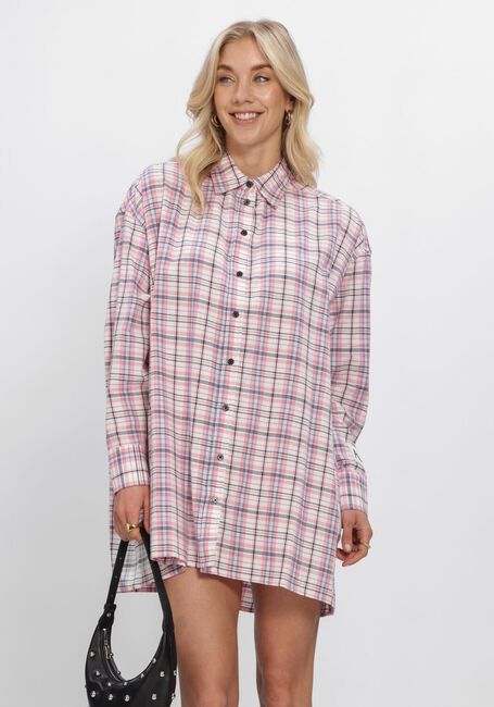 Roze ALIX THE LABEL Mini jurk LADIES WOVEN DAMAGED CHECK DRESS - large