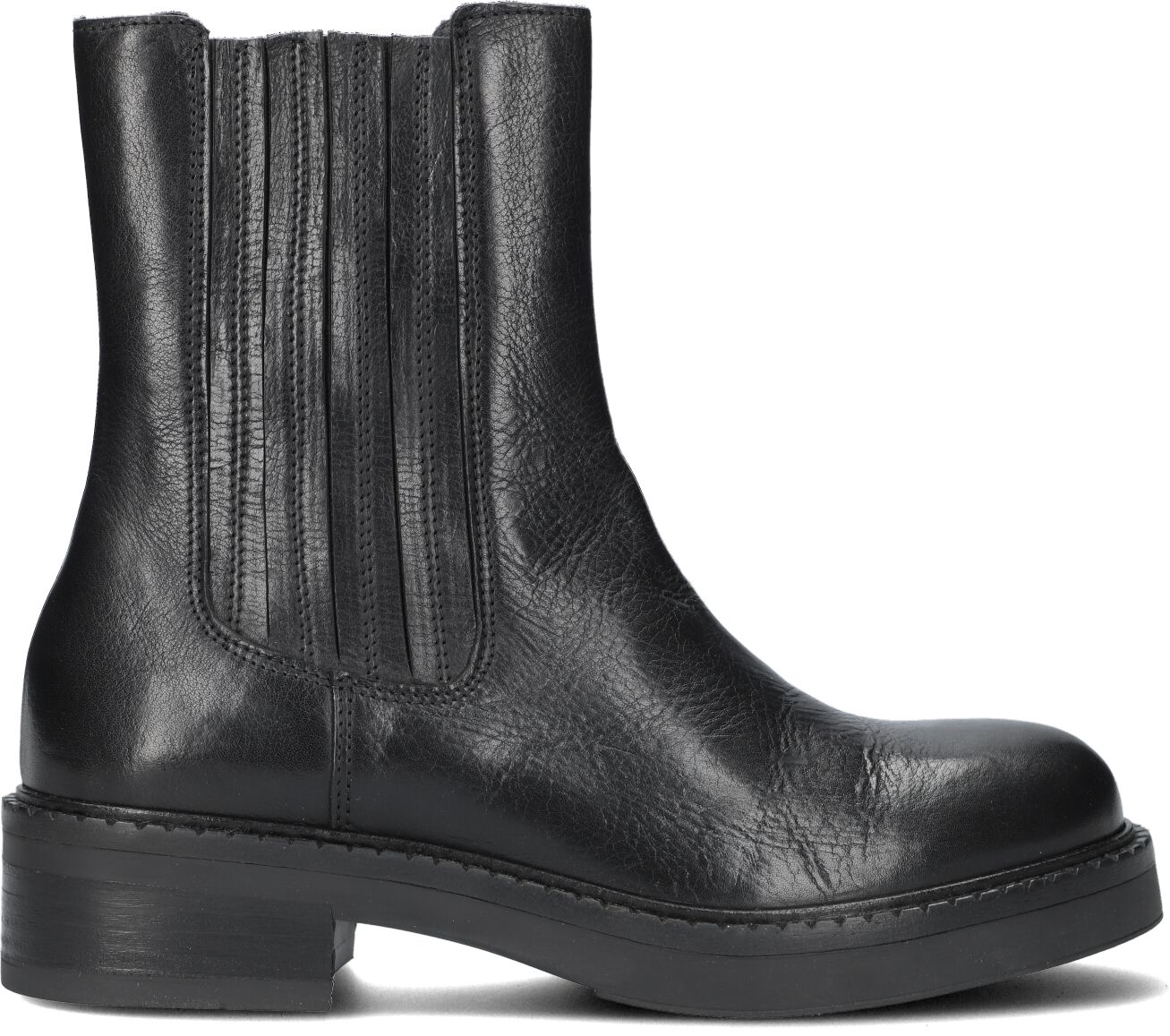 VIA VAI Chelsea Boots Dames Bellamy Stitch, Maat: 36, Materiaal: Leer, Kleur: Zwart