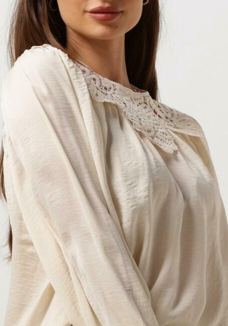 Gebroken wit SUMMUM Blouses TOP DRAPY SATIN - large