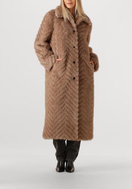 Taupe STUDIO AR Mantel SCARLET FAUX MINK ZIGZAG - large