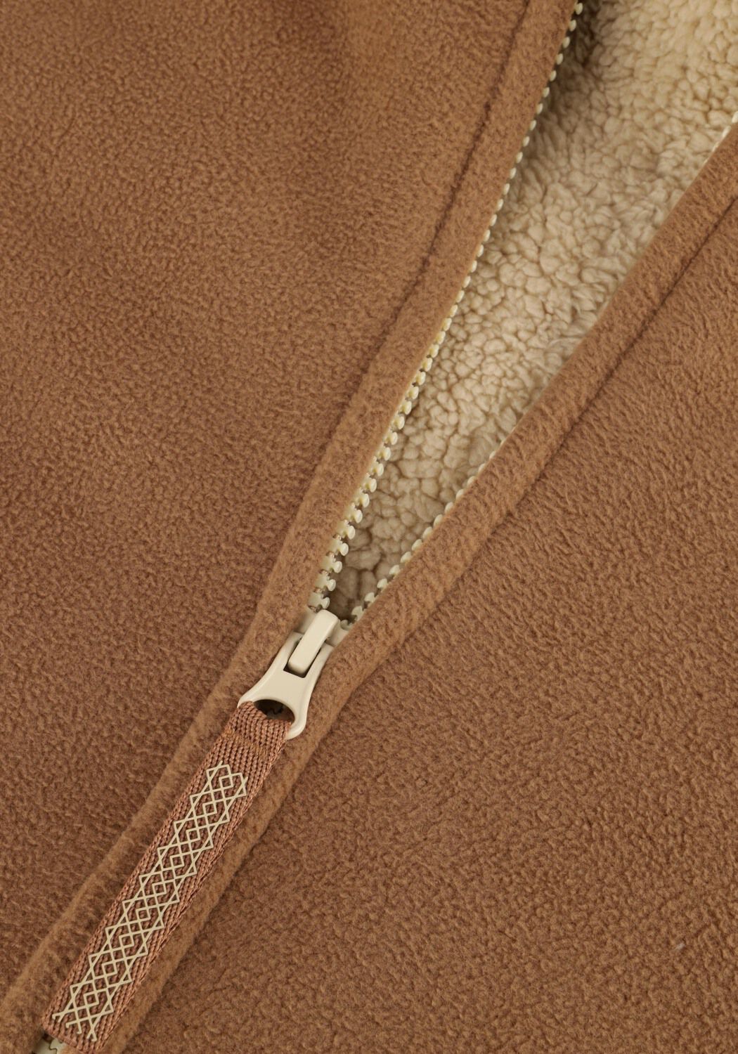 Cognac UGG Vest HOODED ZIP-UP SWEATSHIRT WITH FAUX SHEAR - large