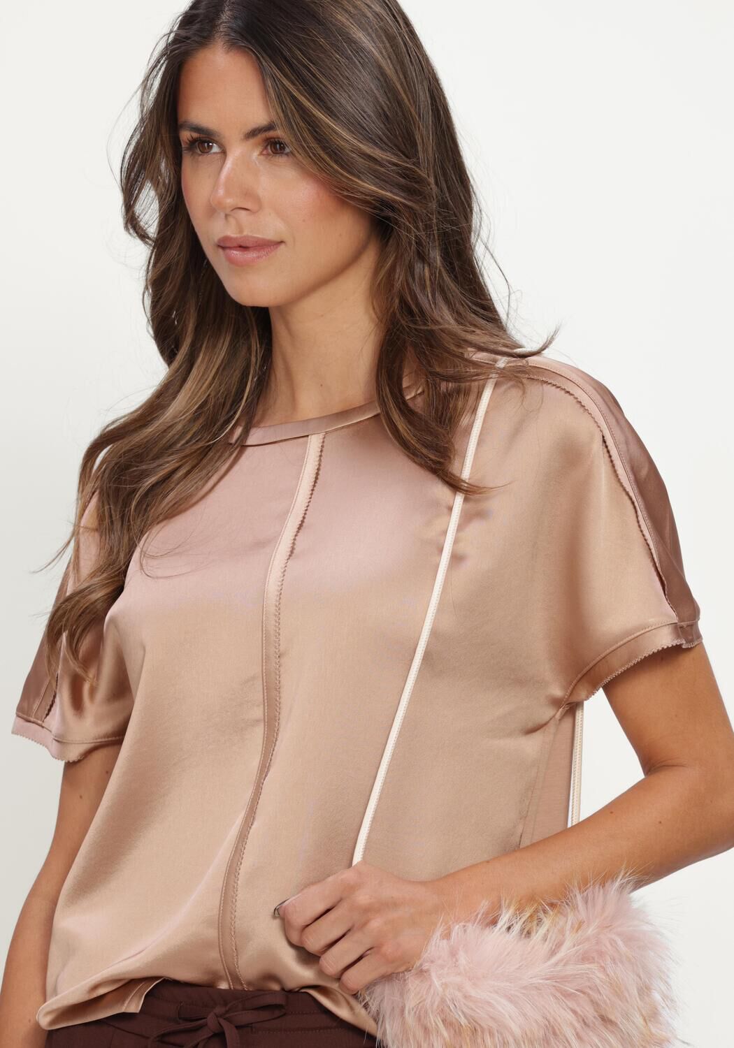 Beige LUISA CERANO Top T-SHIRT - large