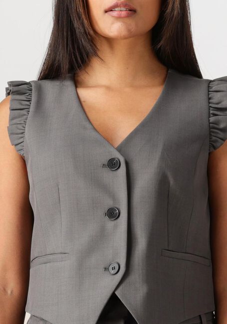 Donkergrijze CO'COUTURE Gilet LIANE FRILL TAILOR VEST - large
