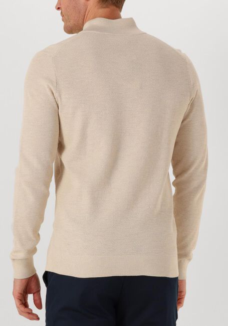 Beige PROFUOMO Trui PULLOVER HALF ZIP TWINKLE SLUB - large
