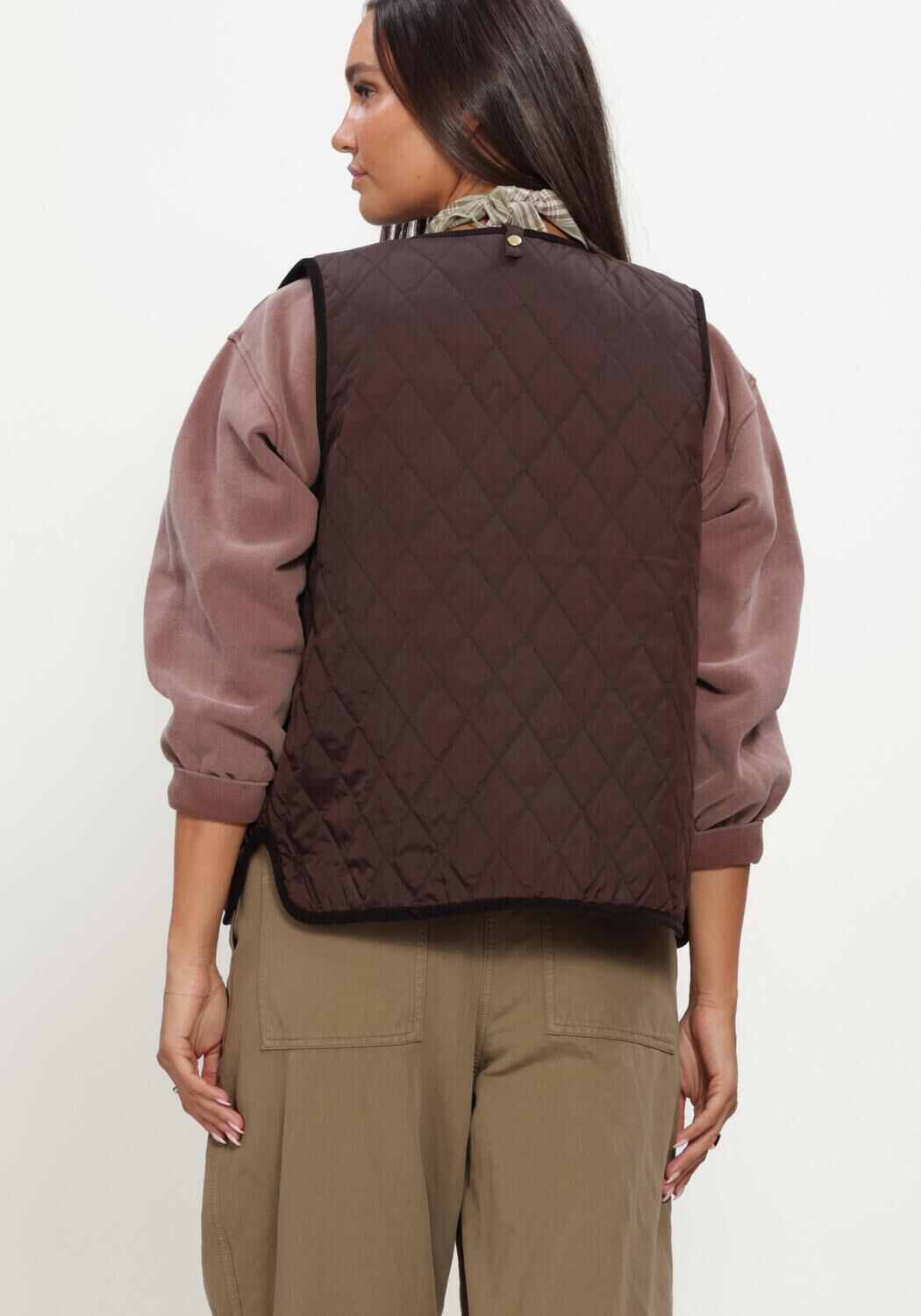 Multi BARBOUR Bodywarmer REIMAGINED ICONS REVERSIBLE TARTAN QUILTED LINER - large