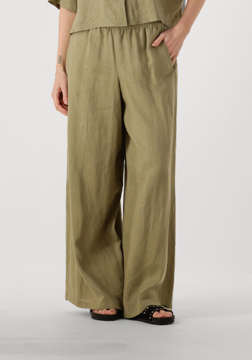 Drykorn Wijde Broek Dames Ceiling, Maat: 26, Kleur: Olijf