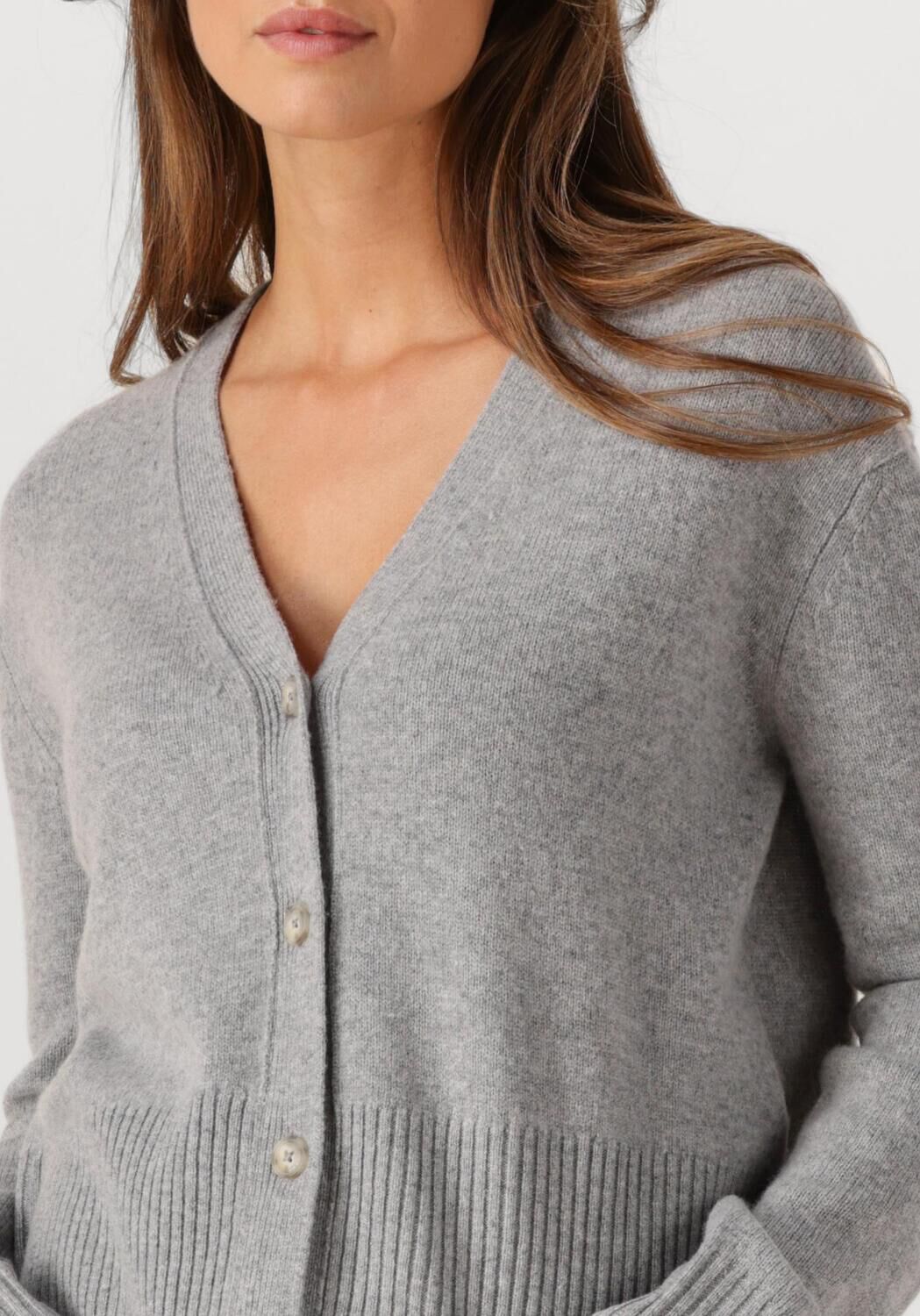 Lichtgrijze CLOSED Trui V NECK CARDIGAN - large