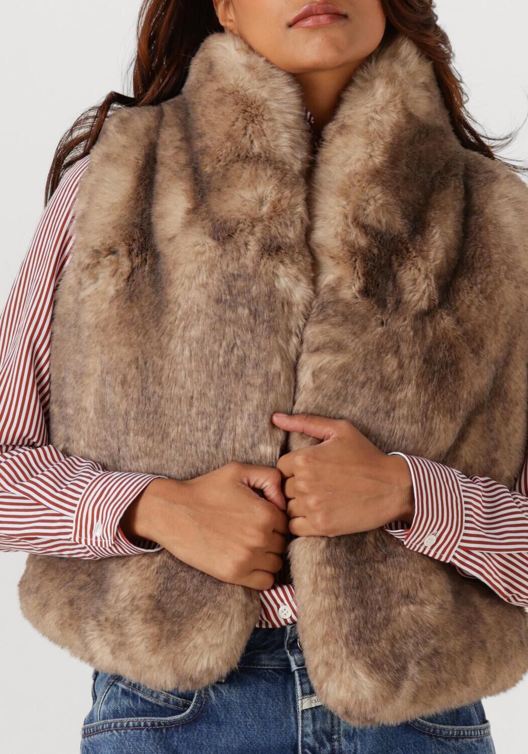 Zand VANESSA BRUNO Faux fur jas MARCELLO VEST - large