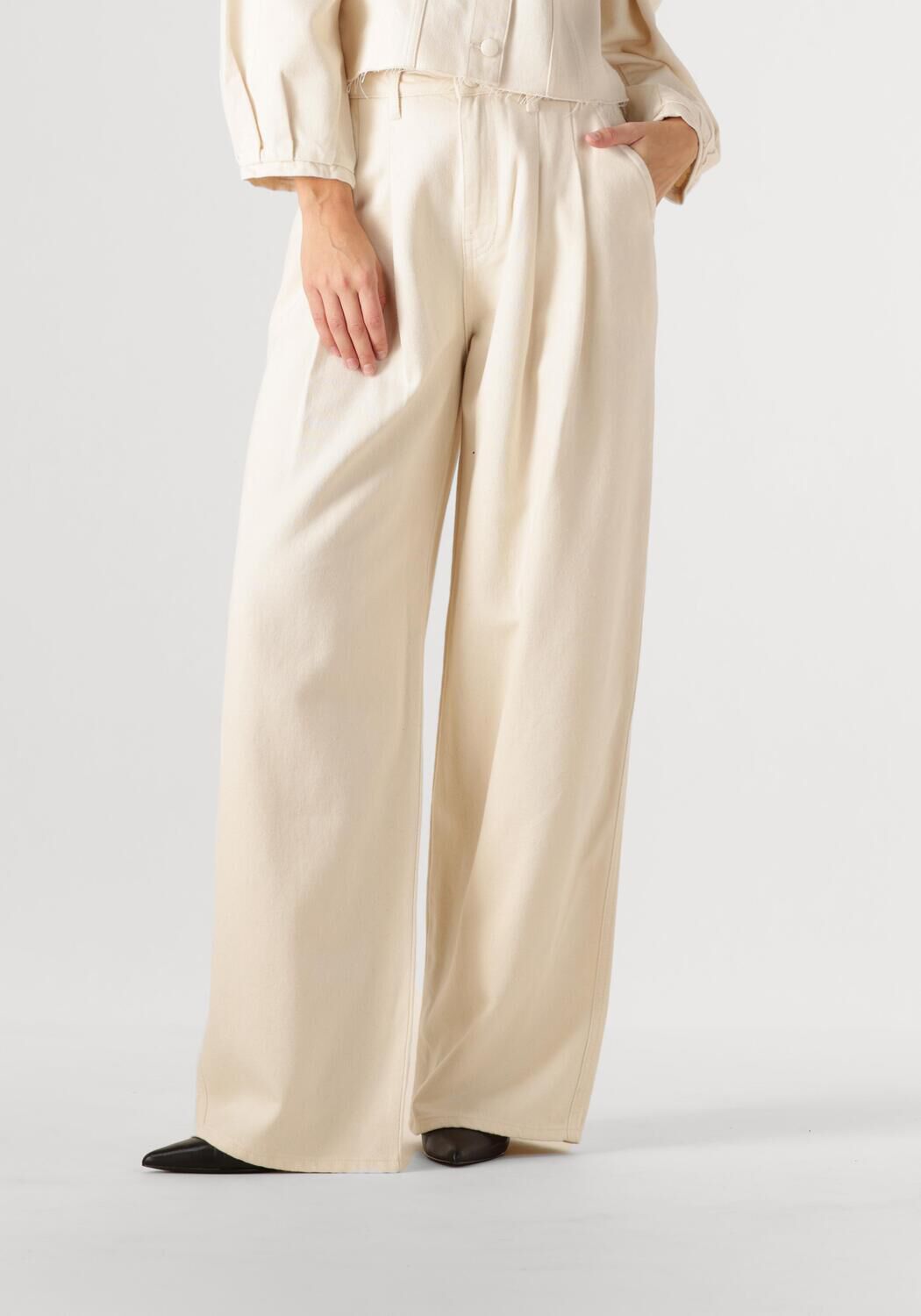 Ibana Wide Jeans Dames Pristina Sandstone, Maat: 36, Kleur: Ecru afbeelding 1