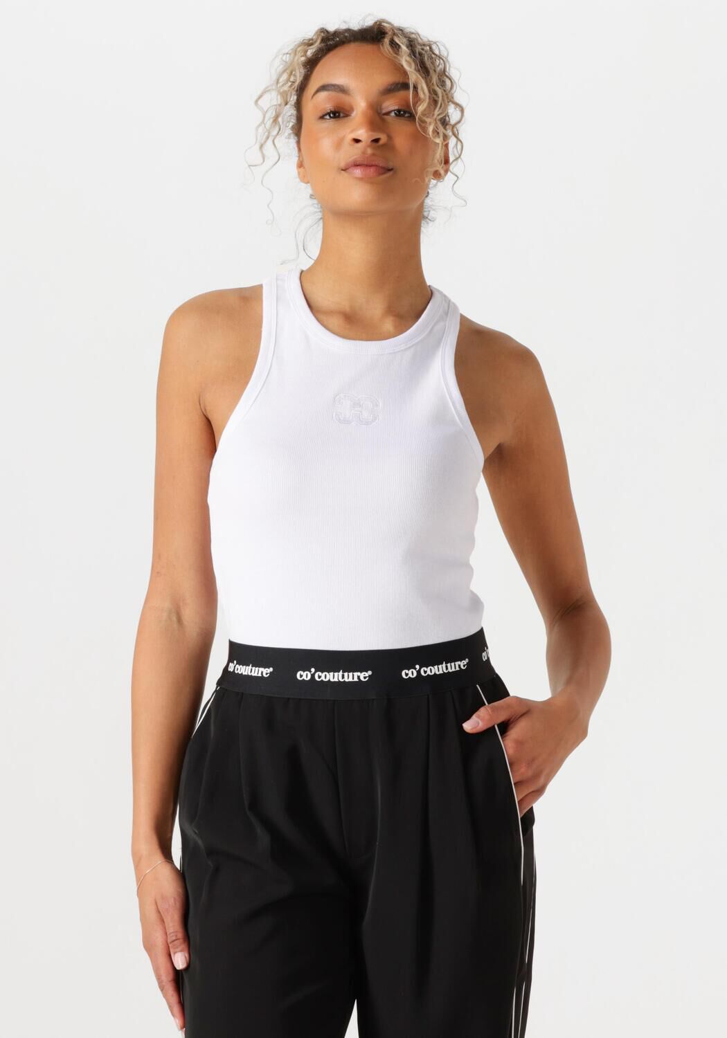 Co'Couture Top Dames Saharacc Embroidery Tank Top, Maat: L, Kleur: Wit