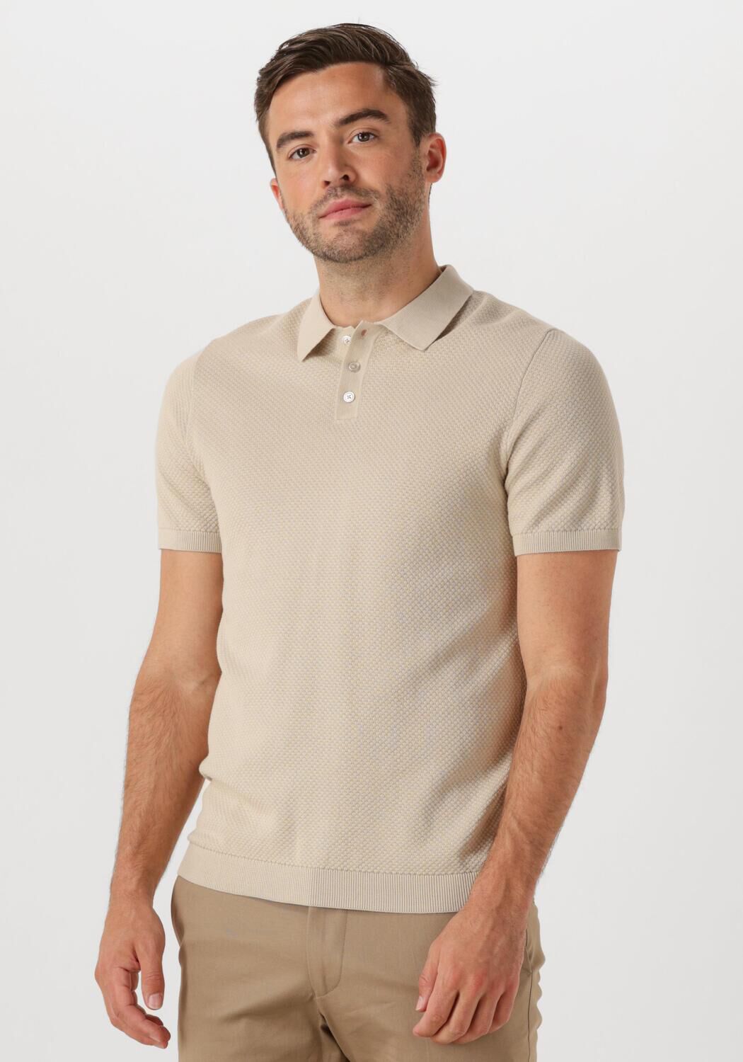 Drykorn Polo Heren Triton 420187, Maat: L, Kleur: Beige