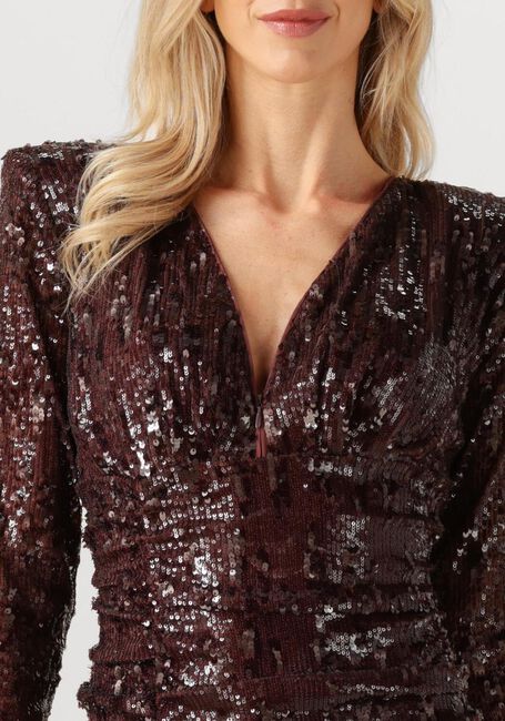 Bordeaux COPENHAGEN MUSE Mini jurk CMSEQUINCE-DRESS - large