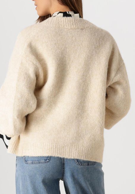 Beige SUMMUM Vest PUFF SLEEVE CARDIGAN COZY MELANGE KNIT - large