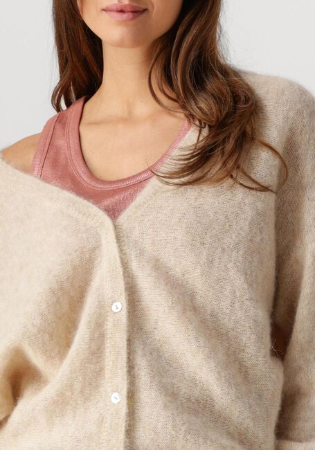 Beige SUMMUM Vest OVERSIZED CARDIGAN FEATHER LIGHT - large