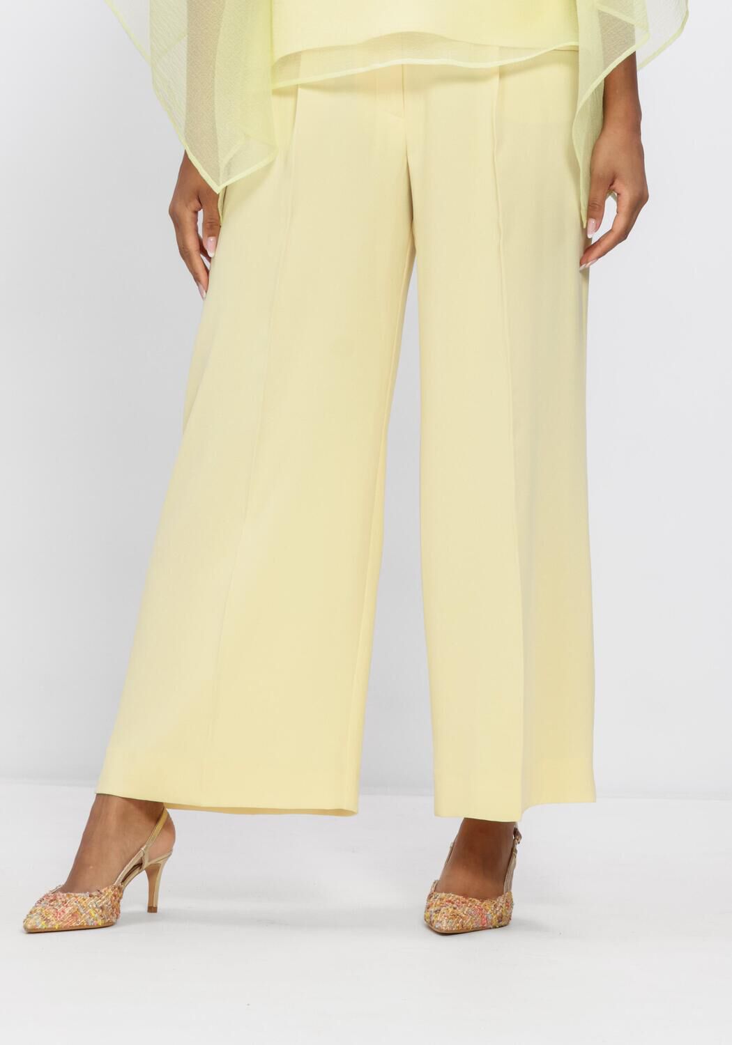 Natan Wijde Broek Dames Pantalon Droit, Maat: 44, Kleur: Butter yellow afbeelding