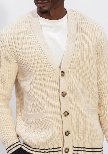 Ecru AMI PARIS Vest CARDIGAN WITH AMI DE COEUR AND AMI PARIS PATCH - large