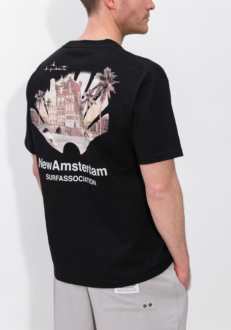 Zwarte NEW AMSTERDAM SURF ASSOCIATION Polo TROPICAL TEE - large