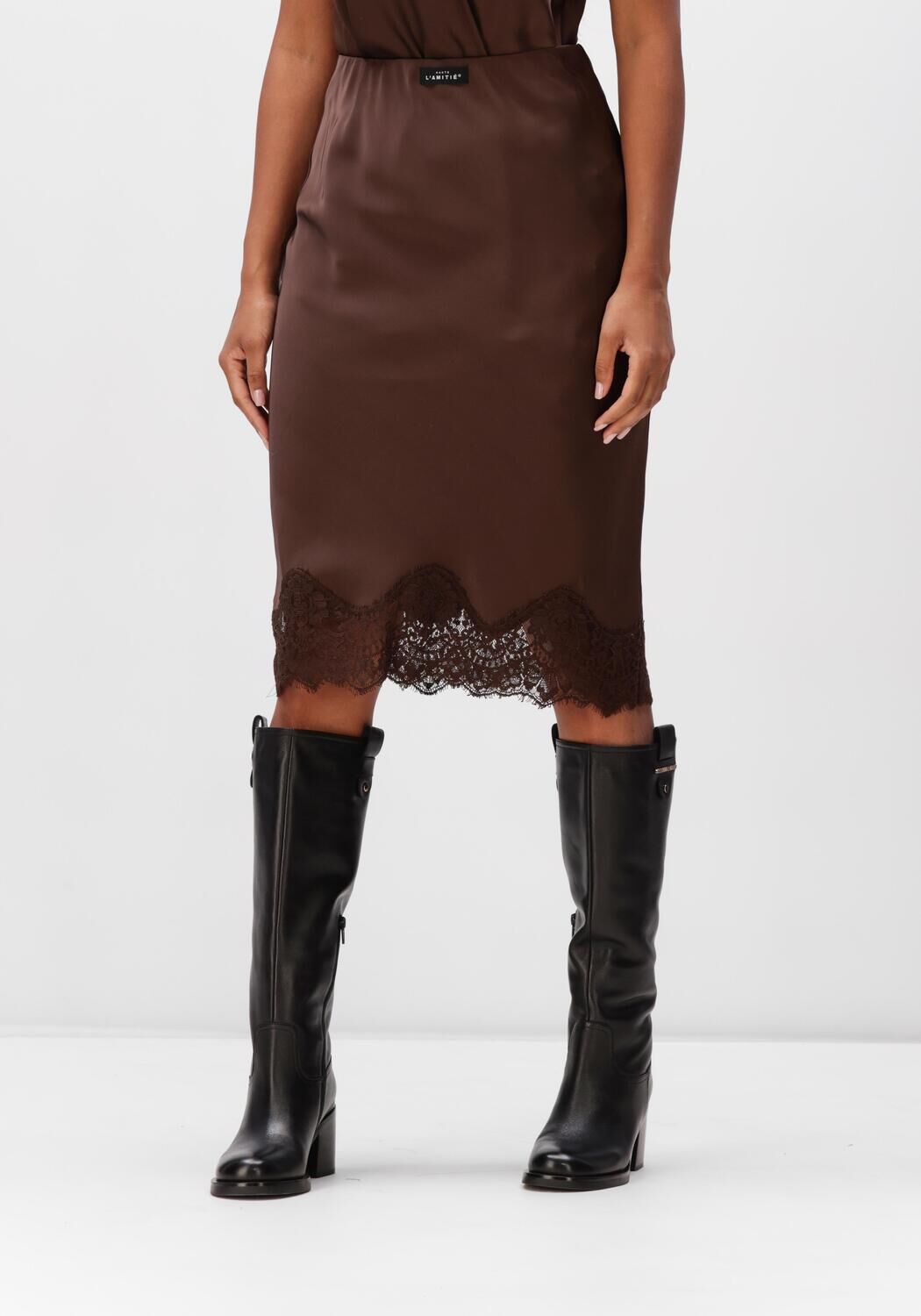 Haute L'Amitié Midirok Dames Naomi Lingerie Pencill Skirt, Maat: XS, Kleur: Bruin afbeelding 1