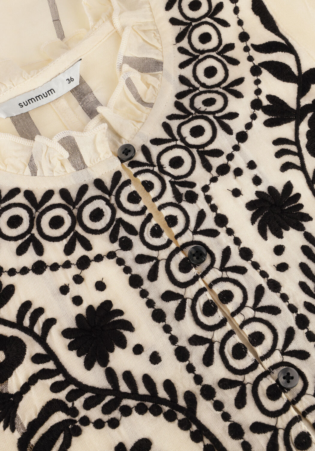 Witte SUMMUM Top TOP VISCOSE EMBROIDERED STRIPE - large