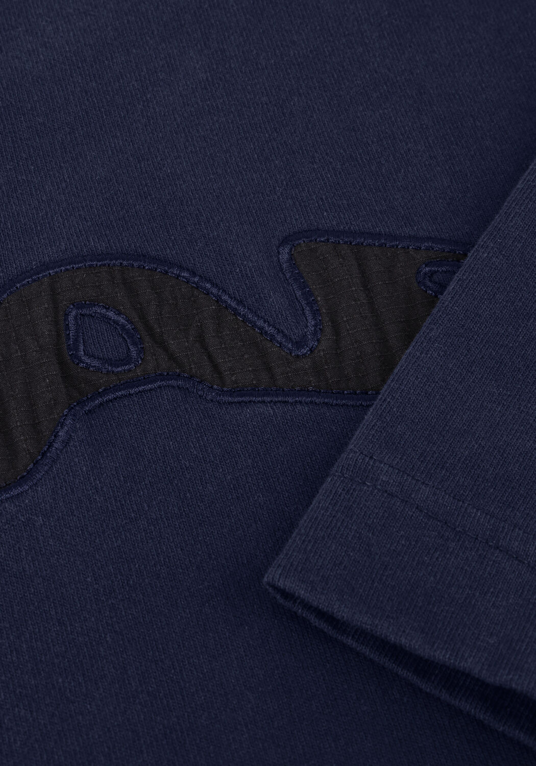 Donkerblauwe OLAF HUSSEIN T-shirt RIPSTOP APPLIQUE RELAXED TEE - large