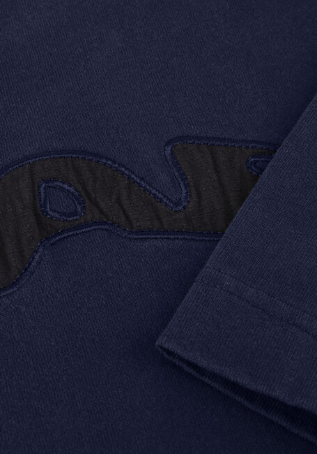 Donkerblauwe OLAF HUSSEIN T-shirt RIPSTOP APPLIQUE RELAXED TEE - large