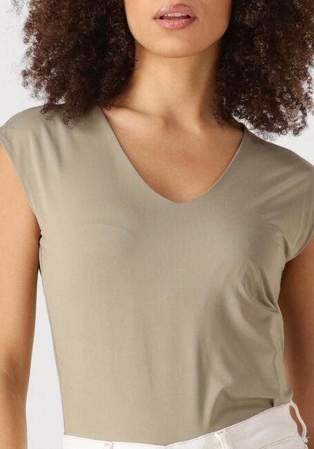 Groene ROSEMUNDE T-shirt BILLIE CAPSLEEVE V-NECK - large