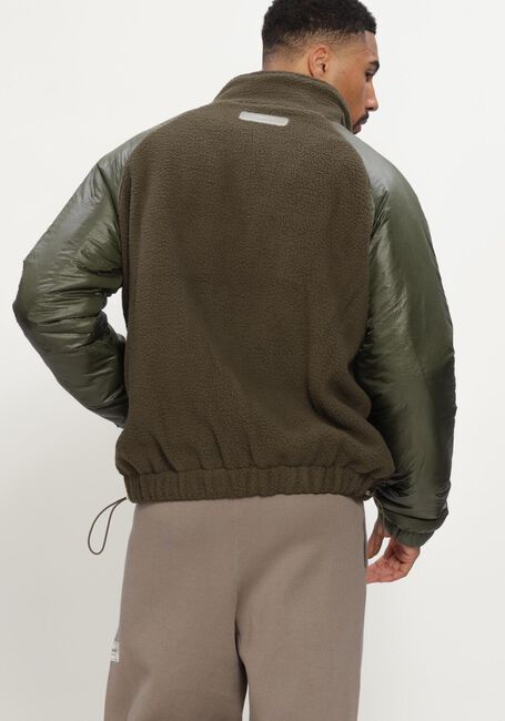 Groene FLANEUR Gewatteerde jas FROSTED BADGE FLEECE + NYLON JACKET - large