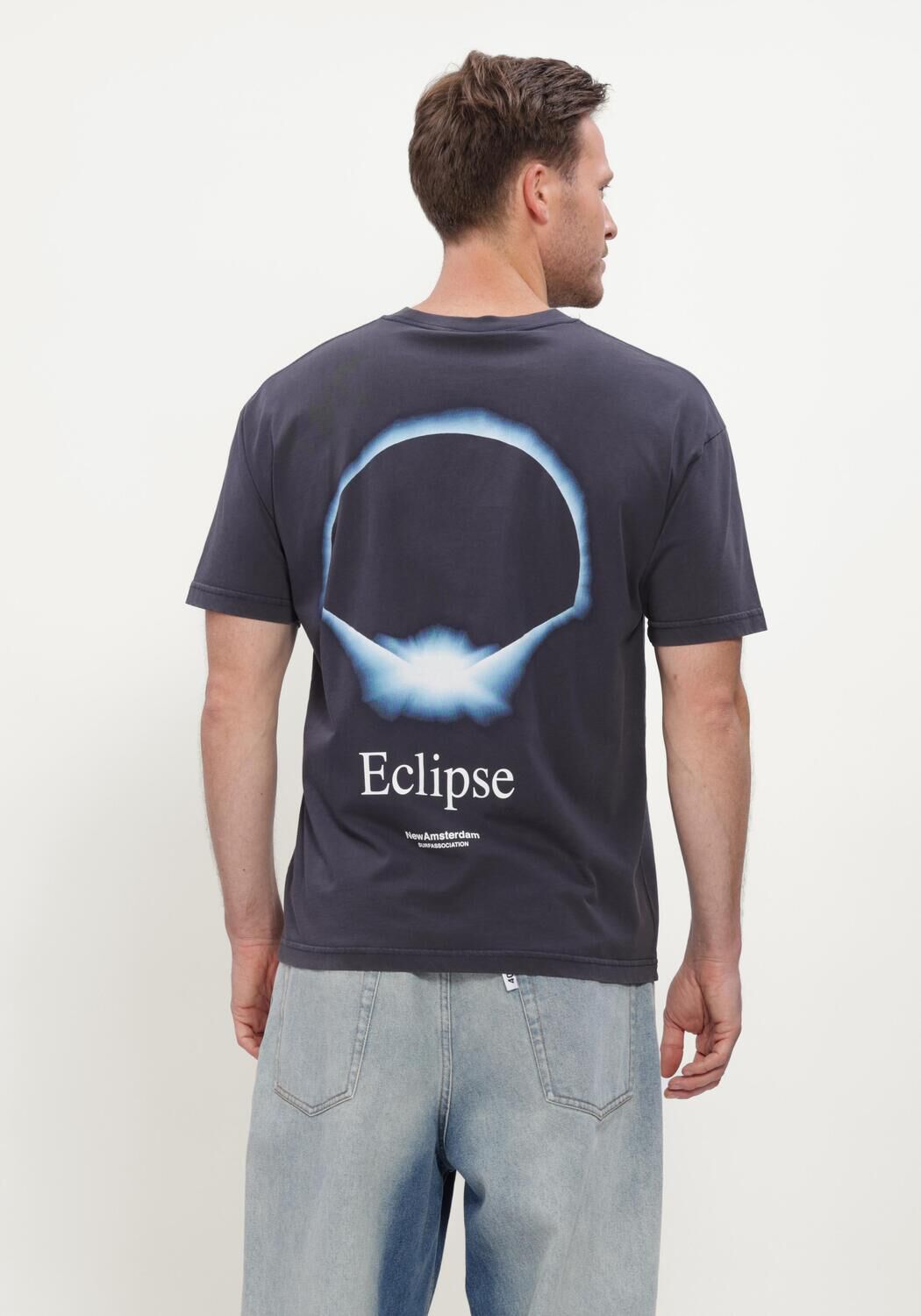 Donkergrijze NEW AMSTERDAM SURF ASSOCIATION T-shirt ECLIPSE TEE - large