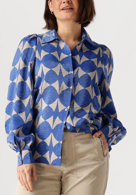 Blauwe SUMMUM Blouses BLOUSE TWO TONE PRINT - large