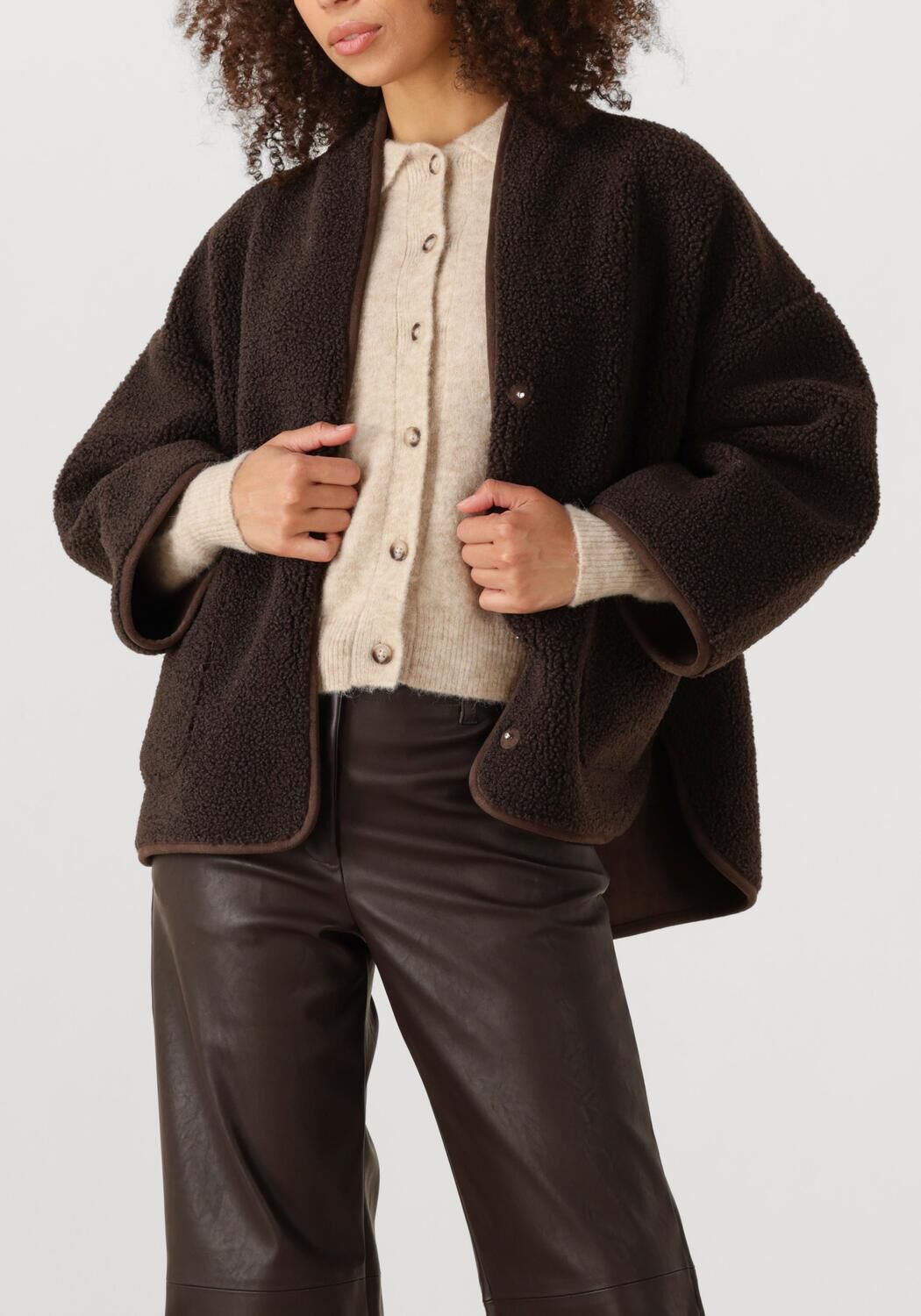 Bruine KNIT-TED Teddy jas JOKO - large