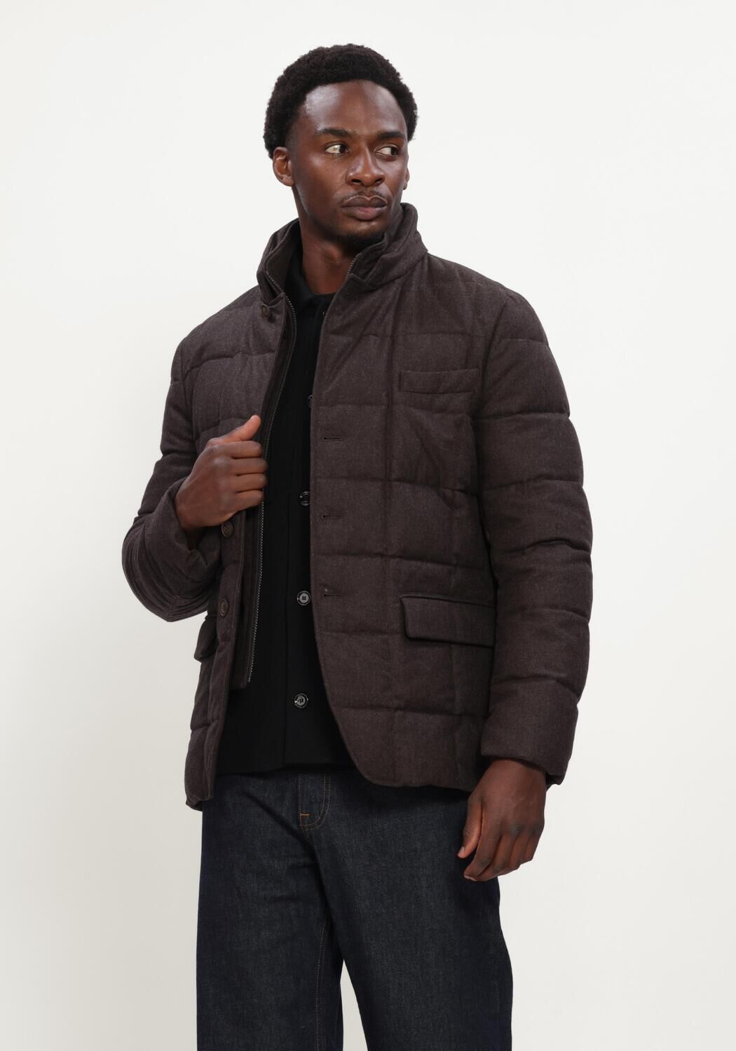 Fay Gewatteerde Jas Heren Down Jacket, Maat: 3XL, Kleur: Bruin afbeelding