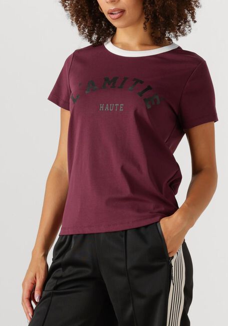 Bordeaux HAUTE L'AMITIÉ T-shirt NECKLINE LOGO TEE - large