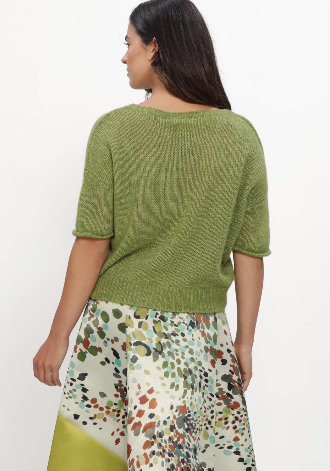 Groene LUISA CERANO Top PULLOVER AUS ALPAKA-MIX - large
