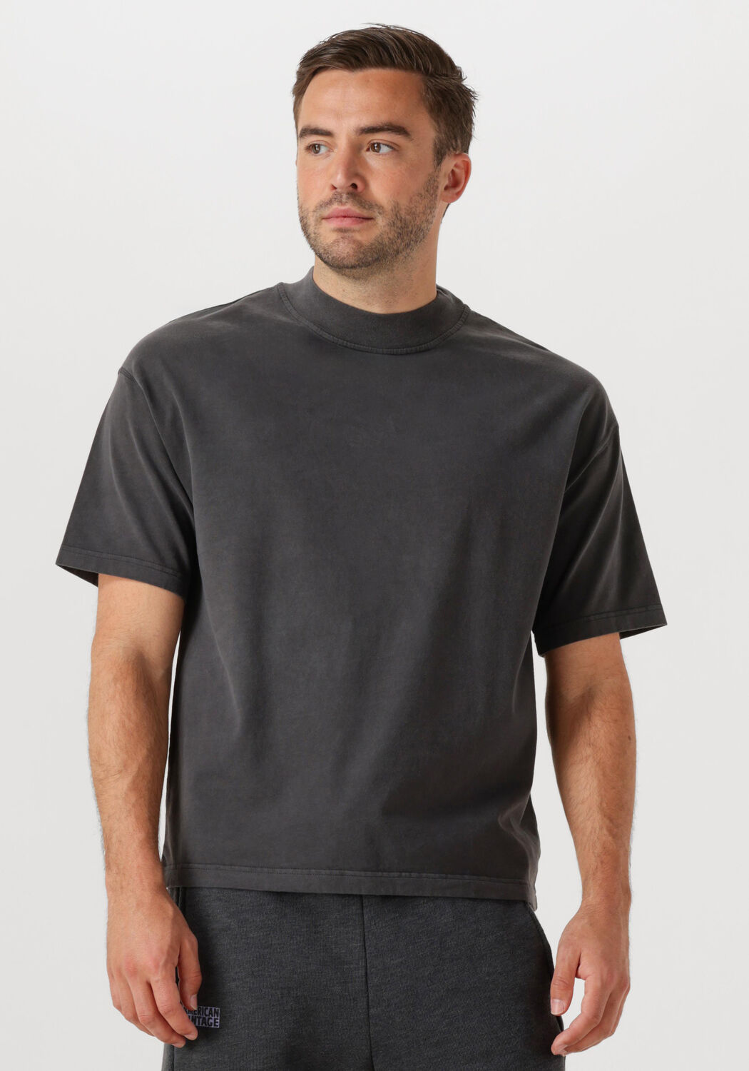 American Vintage T-Shirt Heren Fazy, Maat: M/L, Kleur: Grijs