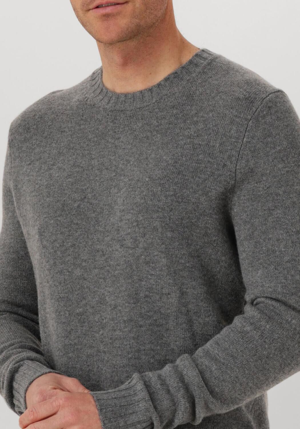 Grijze LEURINK KNIT Trui RIFREDO O-NECK - large