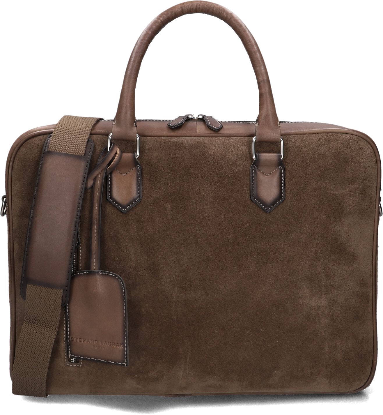 Stefano Lauran Stefano Lauran Laptoptas Sr177, Materiaal: Suède, Kleur: Bruin