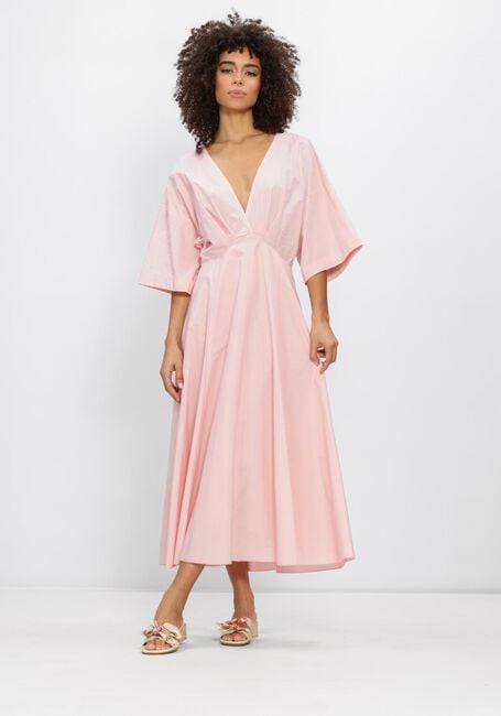 Roze FORTE FORTE Maxi jurk BCI CO POPLINE HALF SLEEVES DRESS - large