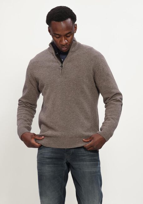 Groene BARBOUR Trui HOLDEN HALF ZIP KNITTED JUMPER KNITWEAR - large