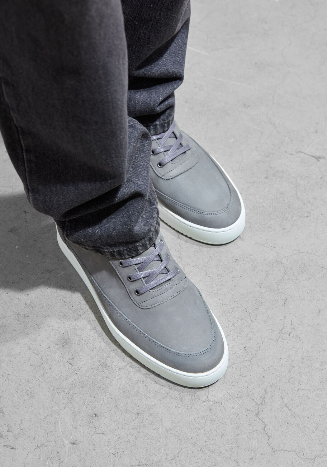 Grijze FILLING PIECES Lage sneakers LOW TOP RIP NUBUC - large