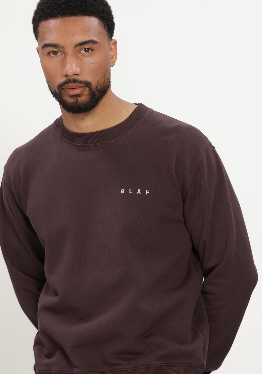Bruine OLAF HUSSEIN Sweater LASSO FACE CREWNECK - large