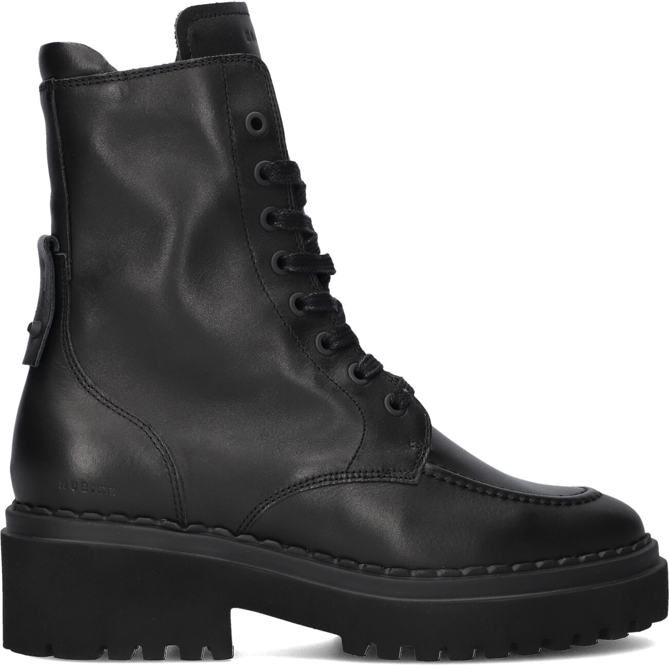 Nubikk Veterboots Dames Fae Bobbi, Maat: 37, Materiaal: Leer, Kleur: Zwart
