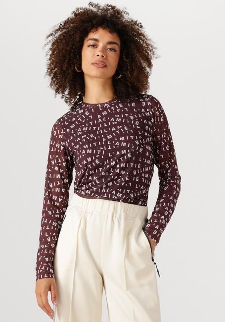 Bordeaux HAUTE L'AMITI&Eacute; Top L'AMITIE MESH LS O-NECK - large
