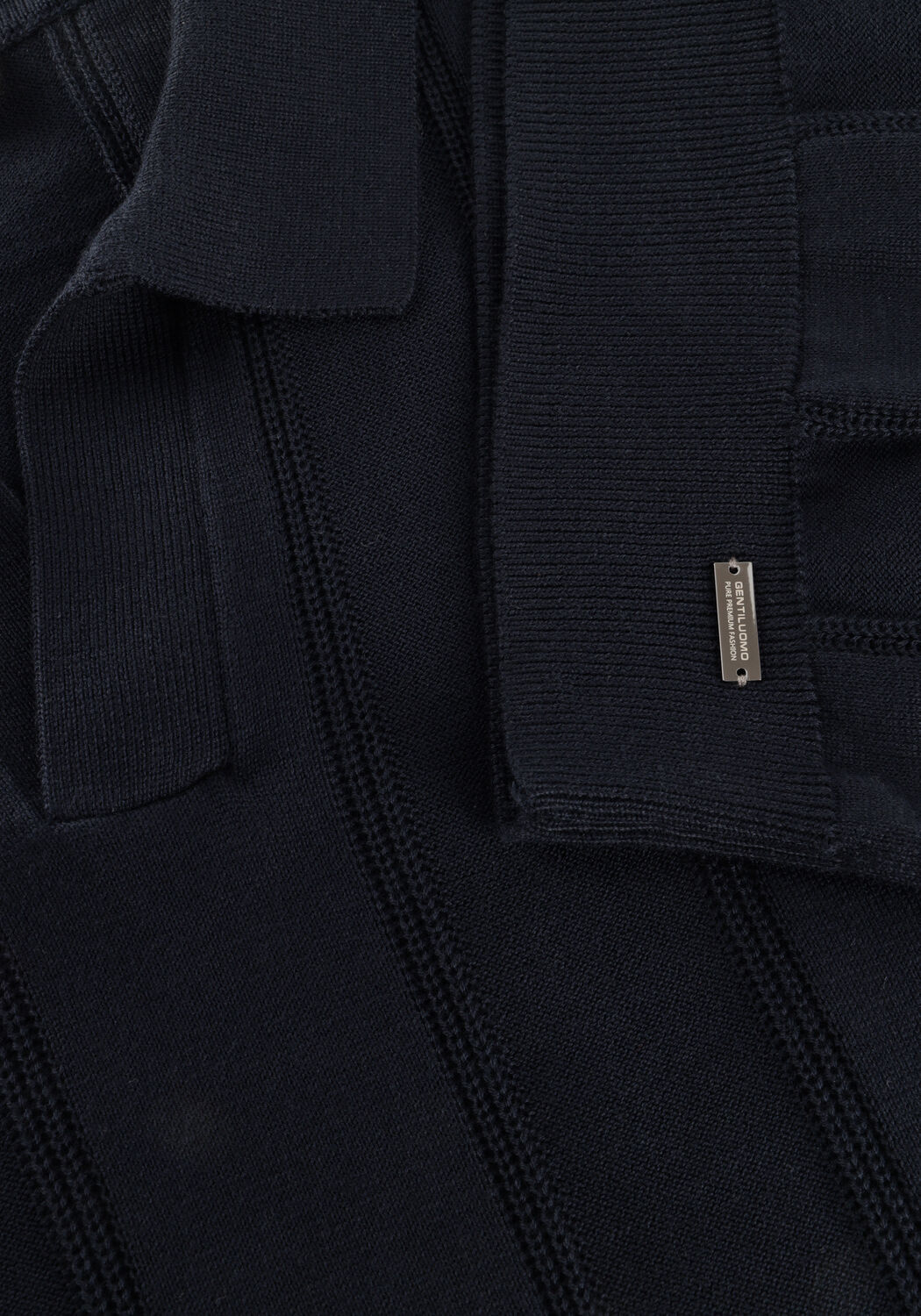 Donkerblauwe GENTILUOMO Polo POLO NO BUTTONS SS - large