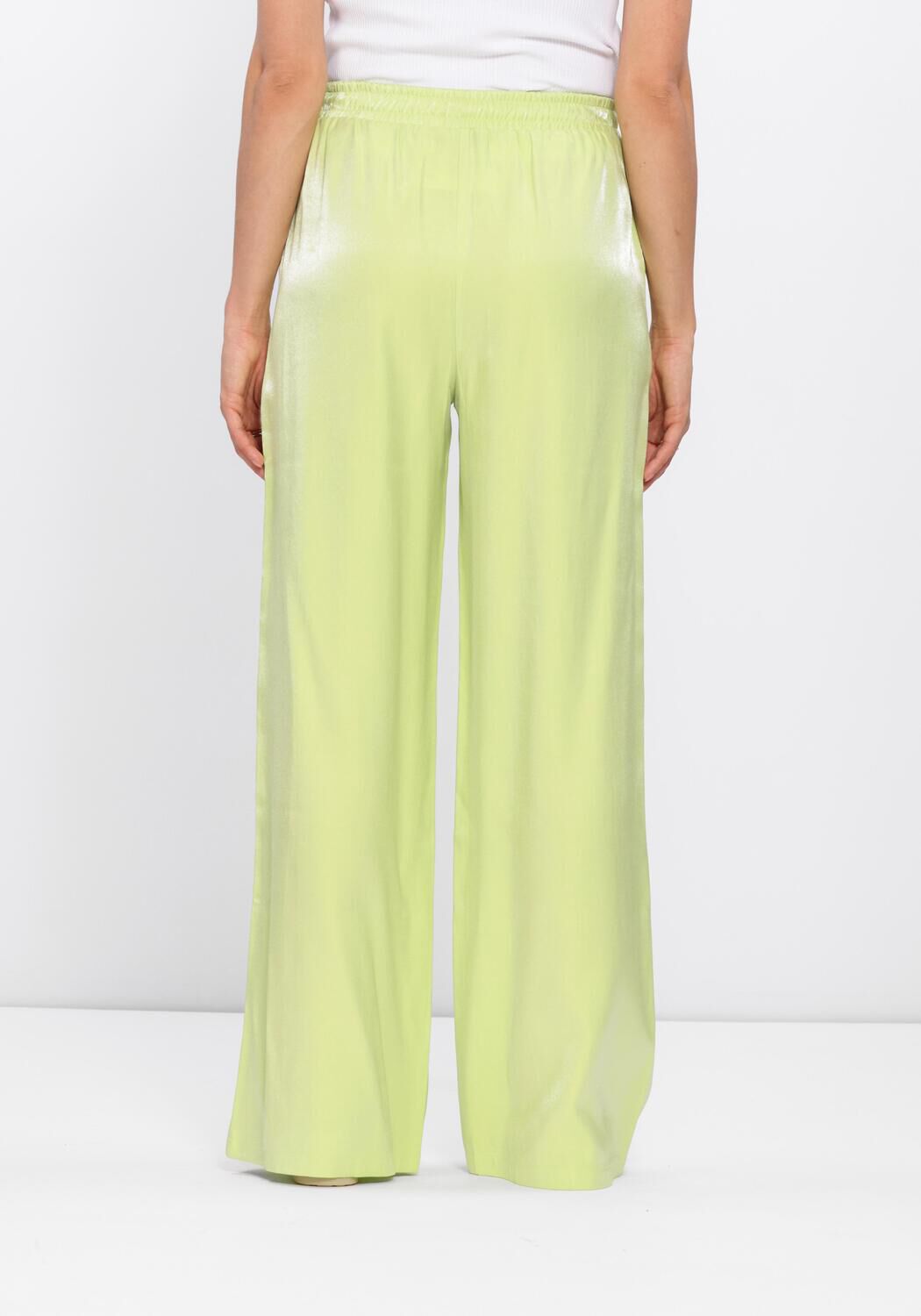 Gele ALIX THE LABEL Broeken LADIES WOVEN MIX SHINE PANTS - large