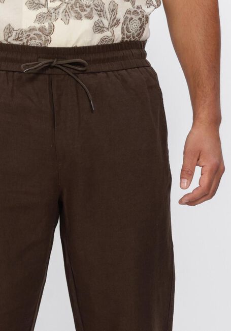 Bruine LES DEUX Wijde broek PATRICK LINEN PANTS - large